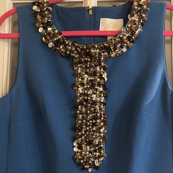 Lilly Pulitzer Blue Embellished Sheath Dress - Picture 3 of 4